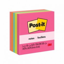 3M 报事贴 654-5AN 螢光色系便條纸 - 代替 654-5PK