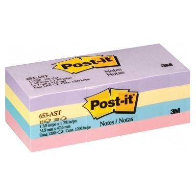 3M 彩色便條紙 1.5"x2" (12本裝) 653-12AST