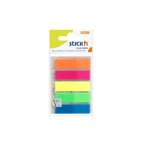 Stick'N 5色胶质标签纸 42mmx12mm (25張x5) #21050
