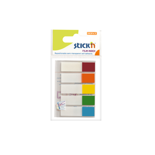 Stick'N 5色膠質標籤紙 45mmx12mm (20張x5) #21465
