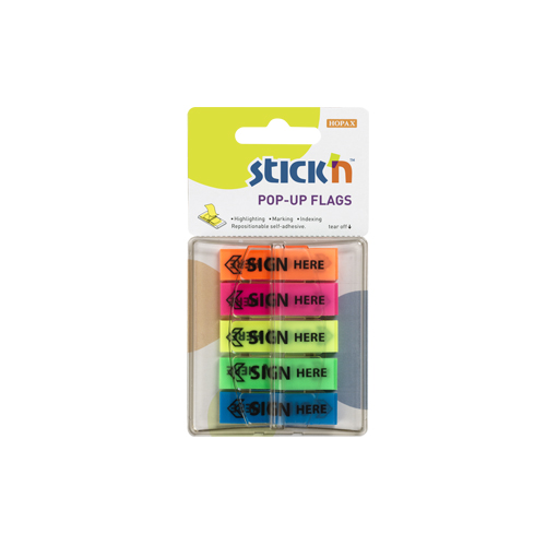 Stick'N 5色 SIGN HERE 胶质标签纸  42mmx12mm (30張x5) #26004
