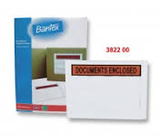 Bantex DOCUMENTS ENCLOSED 自黏郵寄用標籤袋 235x175mm #3822@100'S