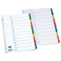 BANTEX A4 厚紙顏色膠邊索引分類 1-12  #6241-00