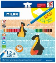 Milan 12色粗三角木顏色筆