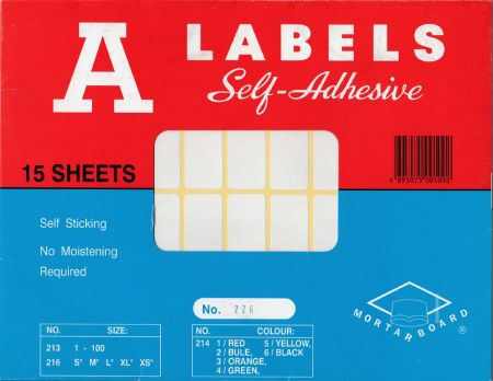 A LABELS 白色贴纸 #242 36x48mm  (16个x15張)