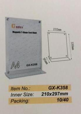 GODEX  A4  T型磁性展示架 - 232W x 95D x 330H mm  GX-K358
