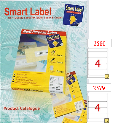 Smart Label  噴墨+鐳射+影印三用标签 (100張)  (1x4) K4