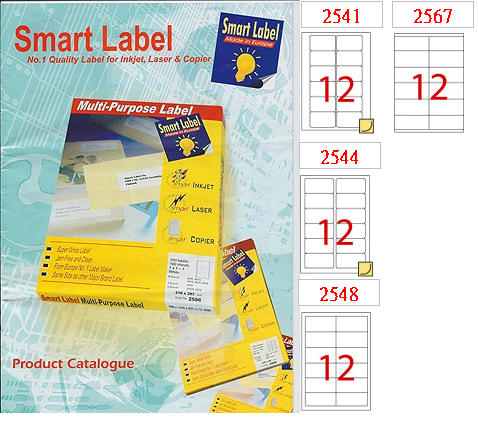 Smart Label  噴墨+鐳射+影印三用标签 (100張)  (2x6) K12