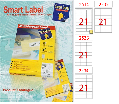 Smart Label  噴墨+鐳射+影印三用标签 (100張) (3x7) K21