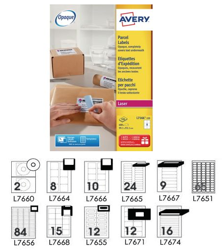 AVERY 白色鐳射列印标签 (10張) 89x42mm (K12)  L7655-10