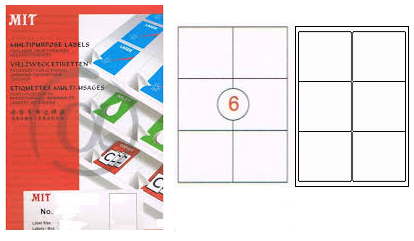MIT 白色多用途标签 (100張) (2x3)   K6