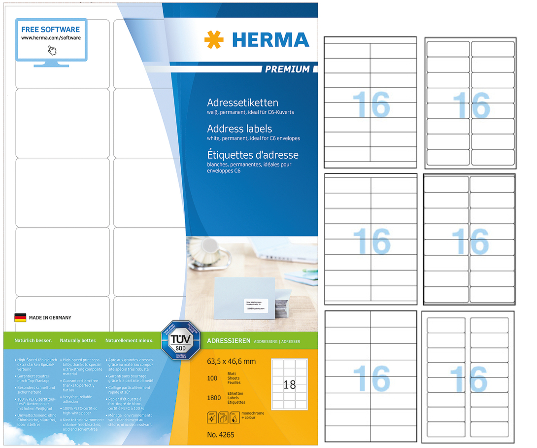 HERMA 多用途列印标签 (100張) (2x8)  K16