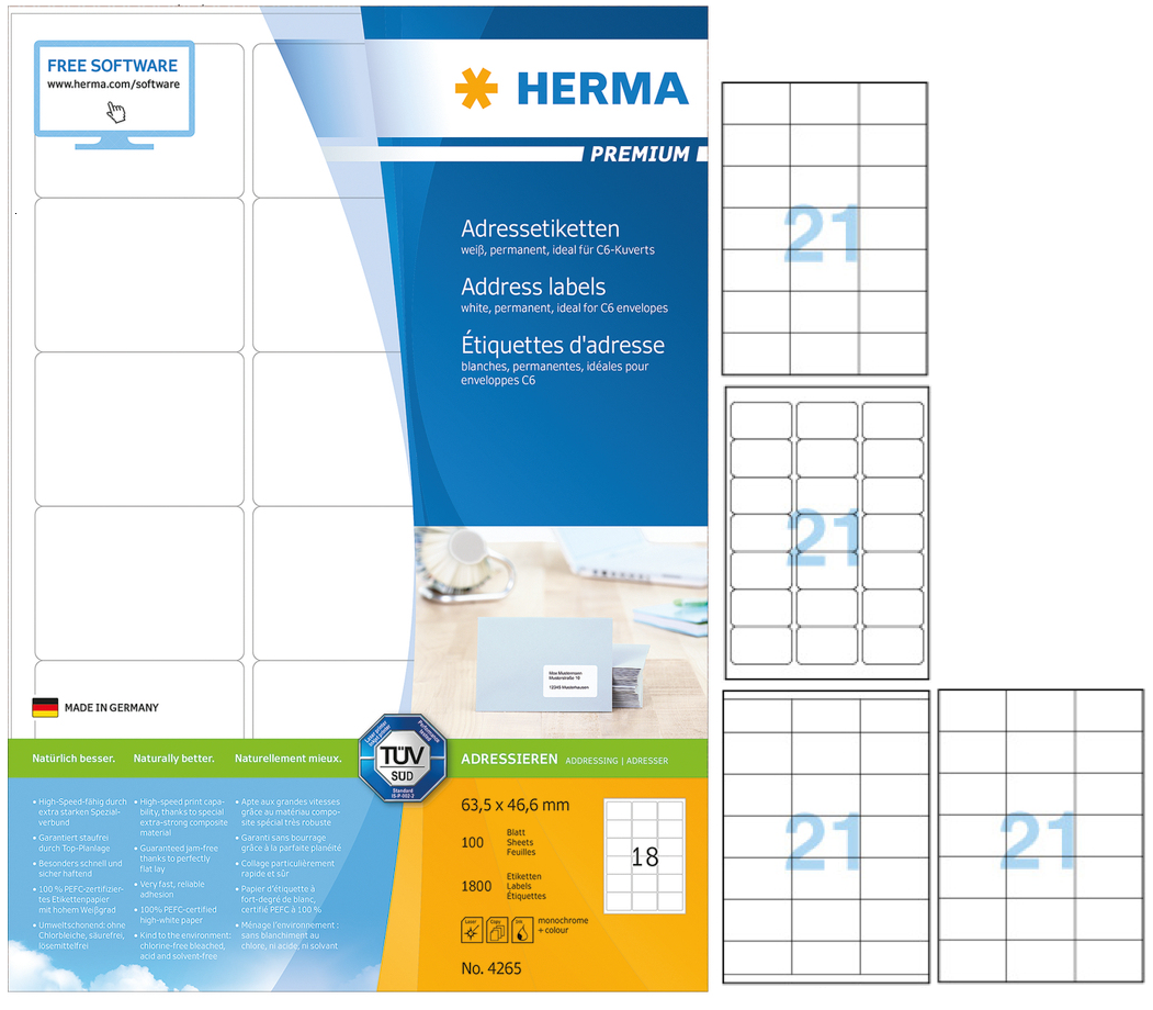 HERMA 多用途列印标签 (100張) (3x7)  K21