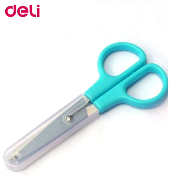 Deli  6021 兒童膠柄剪刀(有保護套) - 121mm (4-3/4")