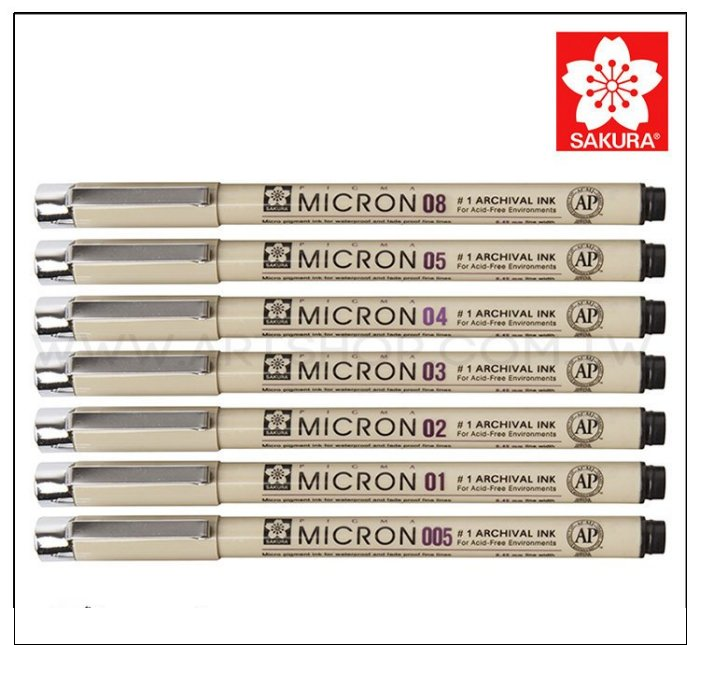 樱花 Sakura Pigma Micron Pen 05 0.45mm @12's