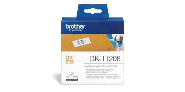 Brother DK系列标签带 - 38x90mm(400 labels) - 纸质 白底黑字 - DK11208