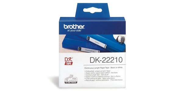 Brother DK系列标签带 - 29mmx30M - 纸质 白底黑字 - DK22210