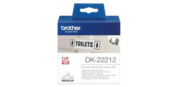 Brother DK系列标签带 - 62mmx15M - 胶质 白底黑字 - DK22212