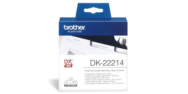 Brother DK系列标签带 - 12mmx30M - 纸质 白底黑字 - DK22214