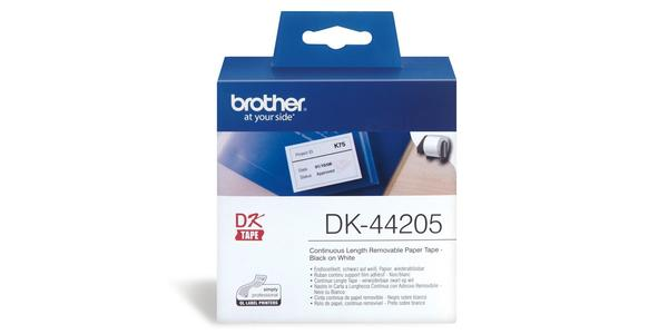 Brother DK系列標籤帶 - 62mmx30M - 可移除  紙質 白底黑字 - DK44205