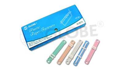 Globe  Paper Fasteners HT-50  彩色胶快劳铁 (50套)