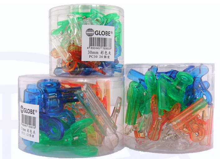 GLOBE  PC 38 彩色膠夾 -  38mm (1-1/2") (24個)