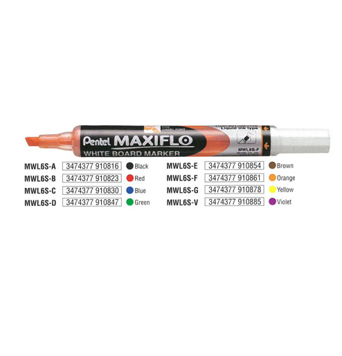 蟠桃儿 Maxiflo 按掣白板筆 方咀 MWL6S