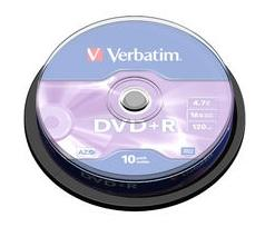 Verbatim DVD+R 16X 4.7GB/120min Branded (10片裝)