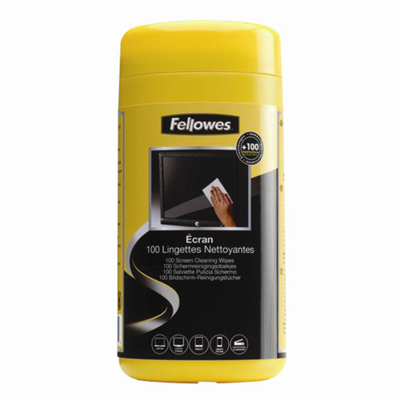 FELLOWES FW 99703 屏幕专用清洁湿纸巾 (100 片)