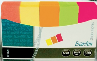 BANTEX 16711 5色纸质标签 (50 x 15mm)