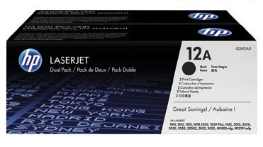 HP 12A 黑色原廠 LaserJet 碳粉盒 孖裝 (Q2612AD)