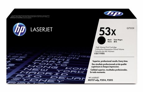 HP 53X 高容量黑色原厂 LaserJet 碳粉盒 (Q7553X)