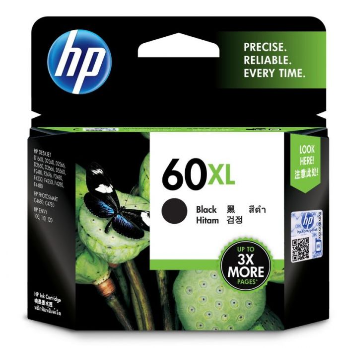 HP 60XL 高容量黑色原廠墨盒 (CC641WA)