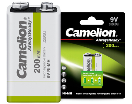 CAMELION 9V 200mAH镍氢耐用充电池 (1粒，咭装)