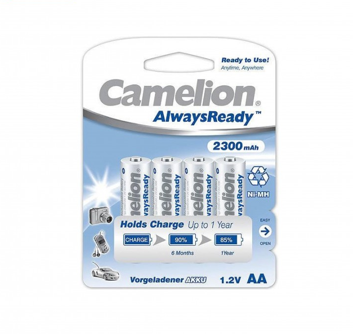 Camelion AlwaysReady 鎳氫耐用充電池 AA2300mAH (4粒) (全年防走電環保充電池)