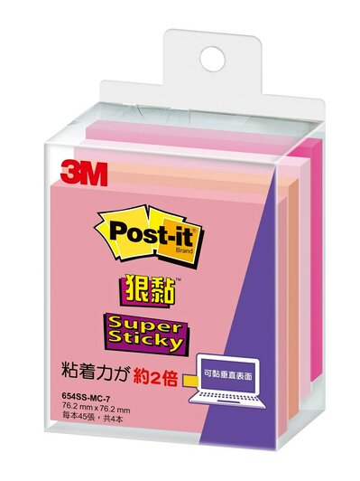 3M Post-it 654SS-MC-7 便利贴狠黏便條纸/ 粉红+杏+淺粉+紫