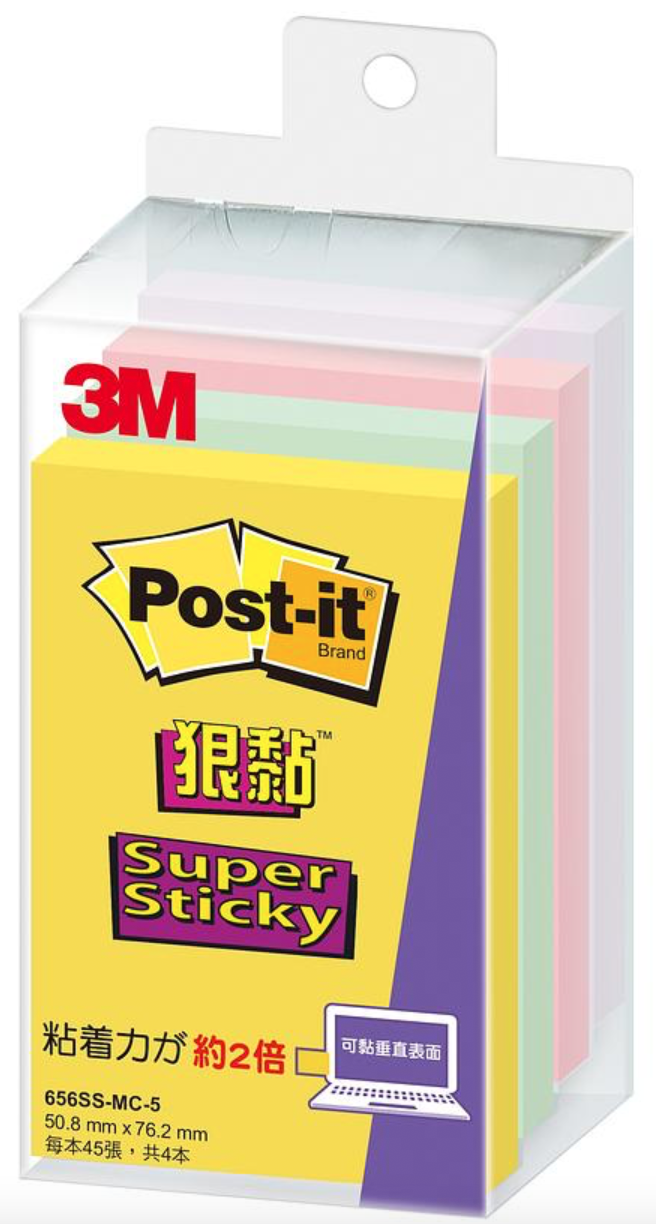 3M Post-it 656SS-MC-5 便利貼狠黏便條紙/ 黃+淺綠+淺粉+淡紫