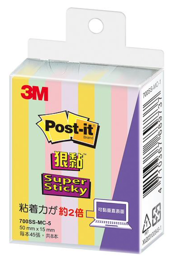 3M Post-it 700SS-MC-5 便利貼狠黏標籤紙/ 黃+淺綠+淺粉+淡紫