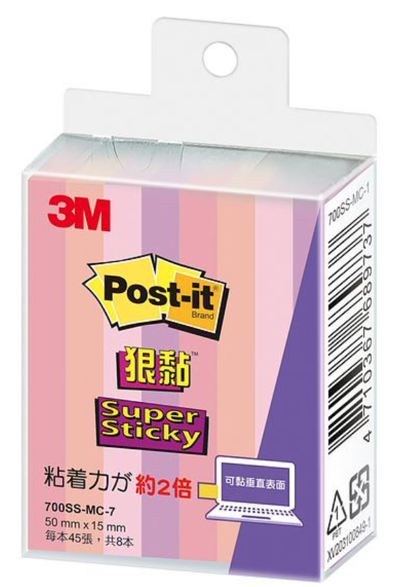 3M Post-it 700SS-MC-7 便利贴狠黏标签纸 / 粉红+杏+淺粉+紫