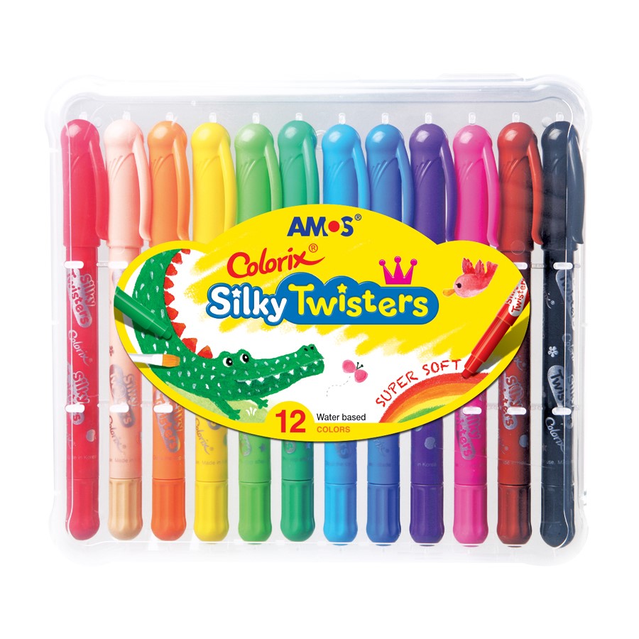 AMOS CST12 12色 旋轉3合1旋轉蜡筆 (直径6mm)