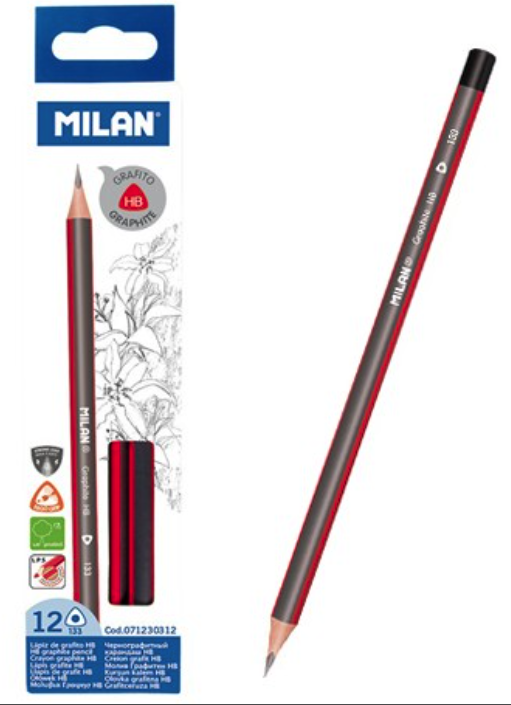 西班牙MILAN 133 HB 防断三角铅筆  (12枝装)