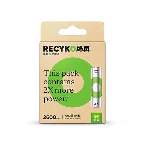 GP 绿再AA充电电池2600mAh(4粒装)