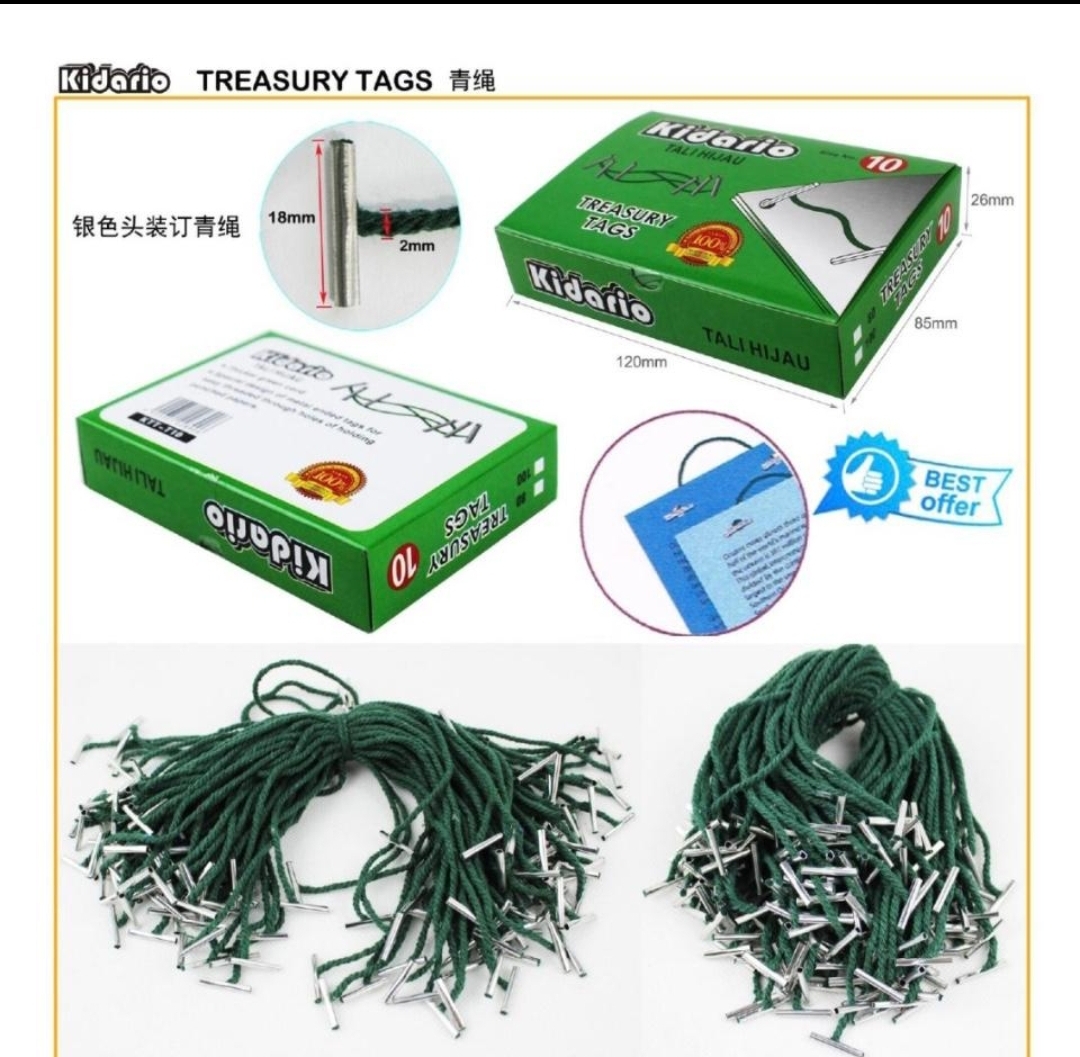 Kidario treasury tag 6" 150mm 金屬头快劳绳(80條装)