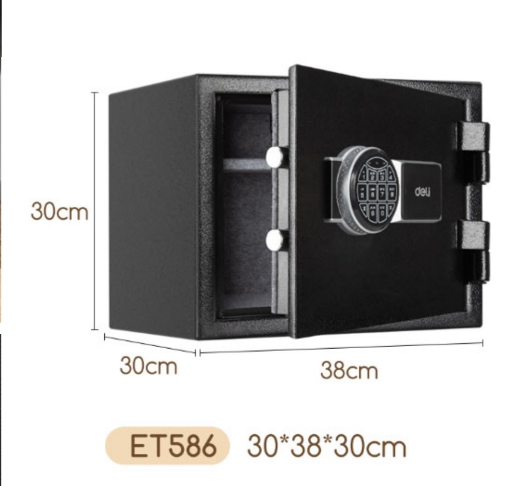 Deli ET586 Key Password Fireproof Safe 密碼+鎖匙鎖防火夾萬