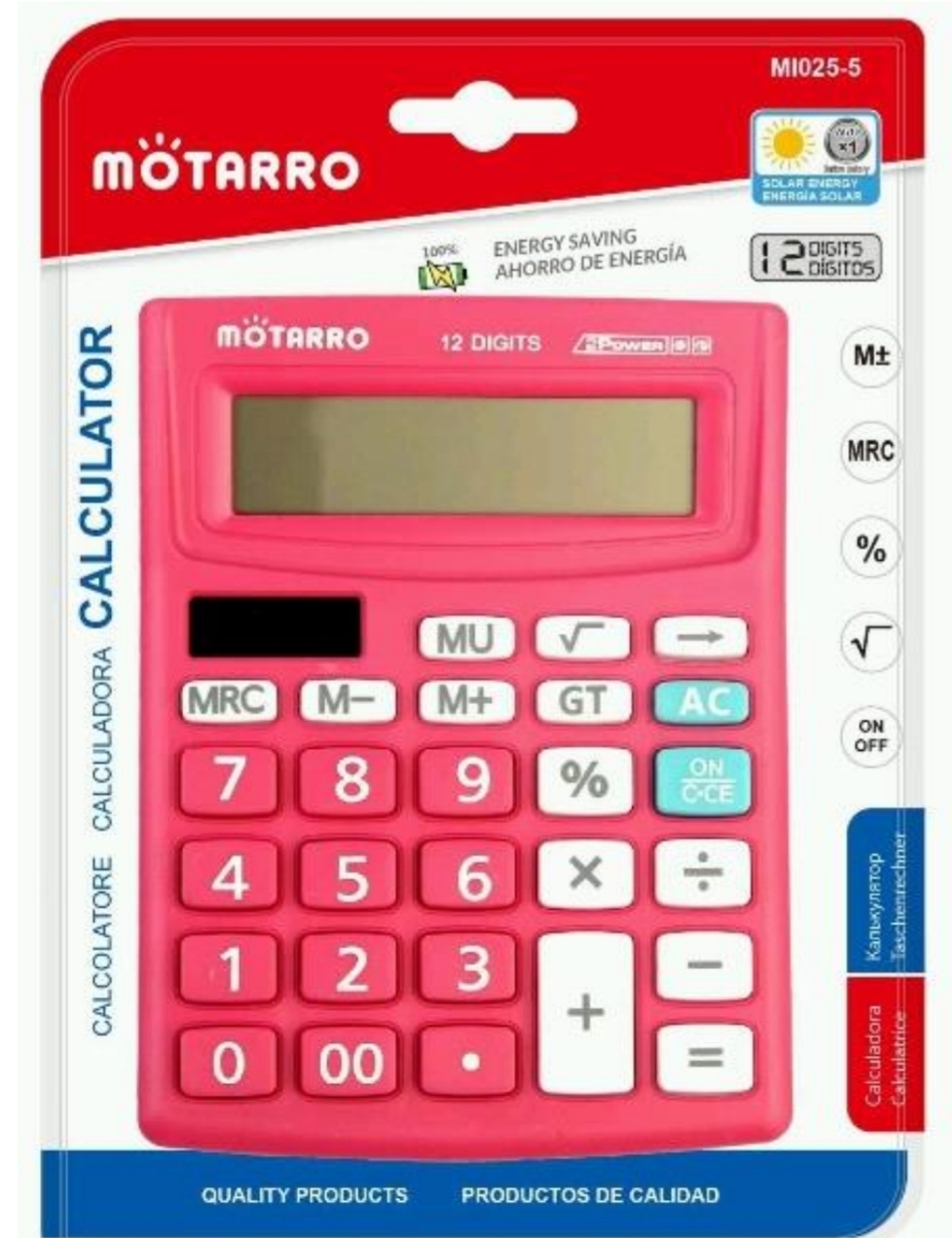 Motarro MI025-5 12字位太陽能計數機