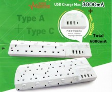 丰葉牌 FYM S664USB Type-C USB 拖板(6位)