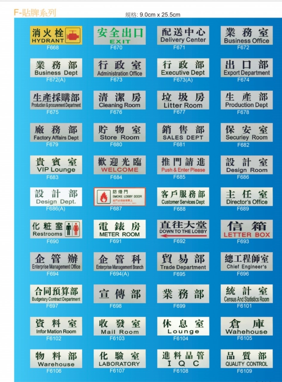 展示貼牌