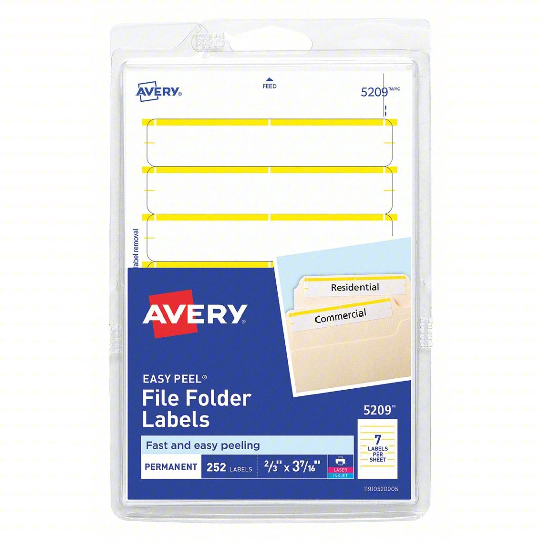 AVERY  – 05209 File Folder Labels (Yellow) (248'S)