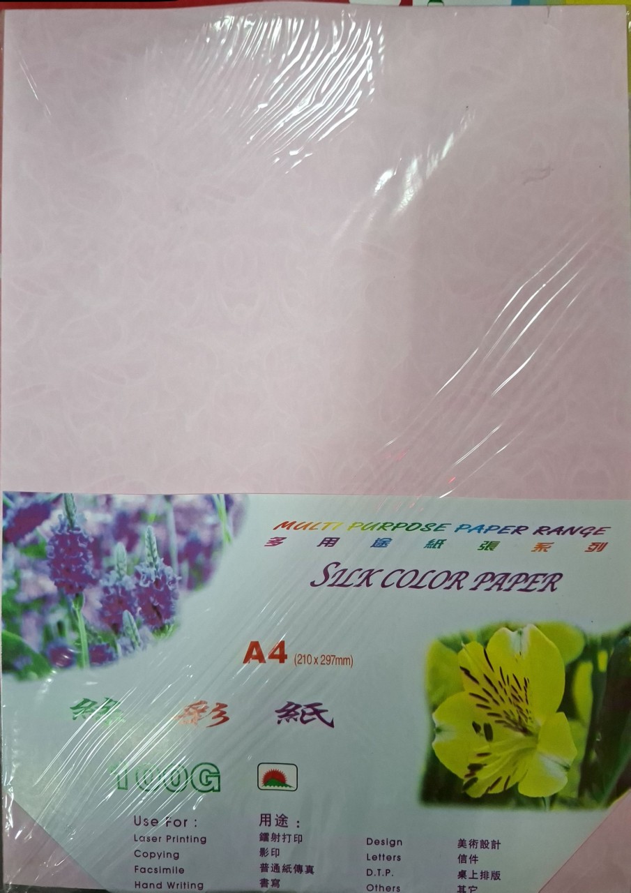 SUNLIGHT A4 100G 丝彩纸 - 粉红 (40'S)