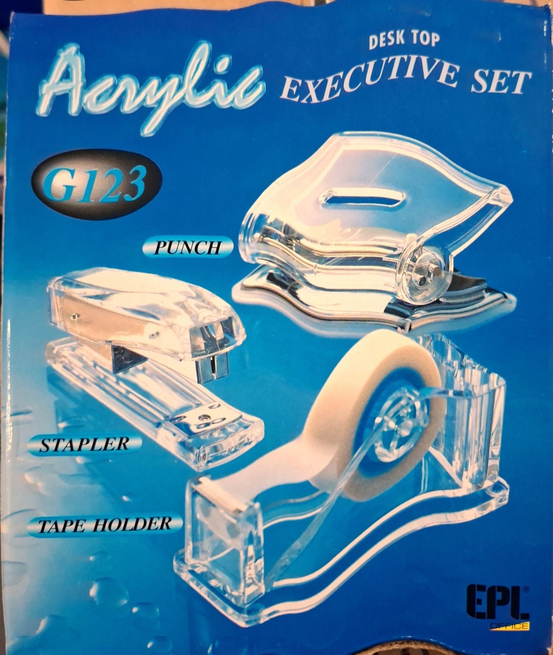 EPL G123 亞加力文具套裝 (打孔機,釘書機,膠紙座)